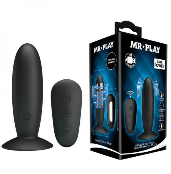 MR PLAY - Remote-Controlled Vibrating Anal Plug llll (Chargeable - Black) MR PLAY - Remote-Controlled Vibrating Anal Plug llll (Chargeable - Black)